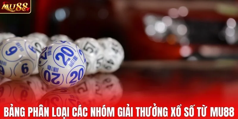 Bảng phân loại các nhóm giải thưởng xổ số từ MU88